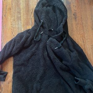 Black fluffy sweatshirt